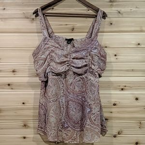 Lane Bryant Paisley Print Semi Sheer Tank 18/20